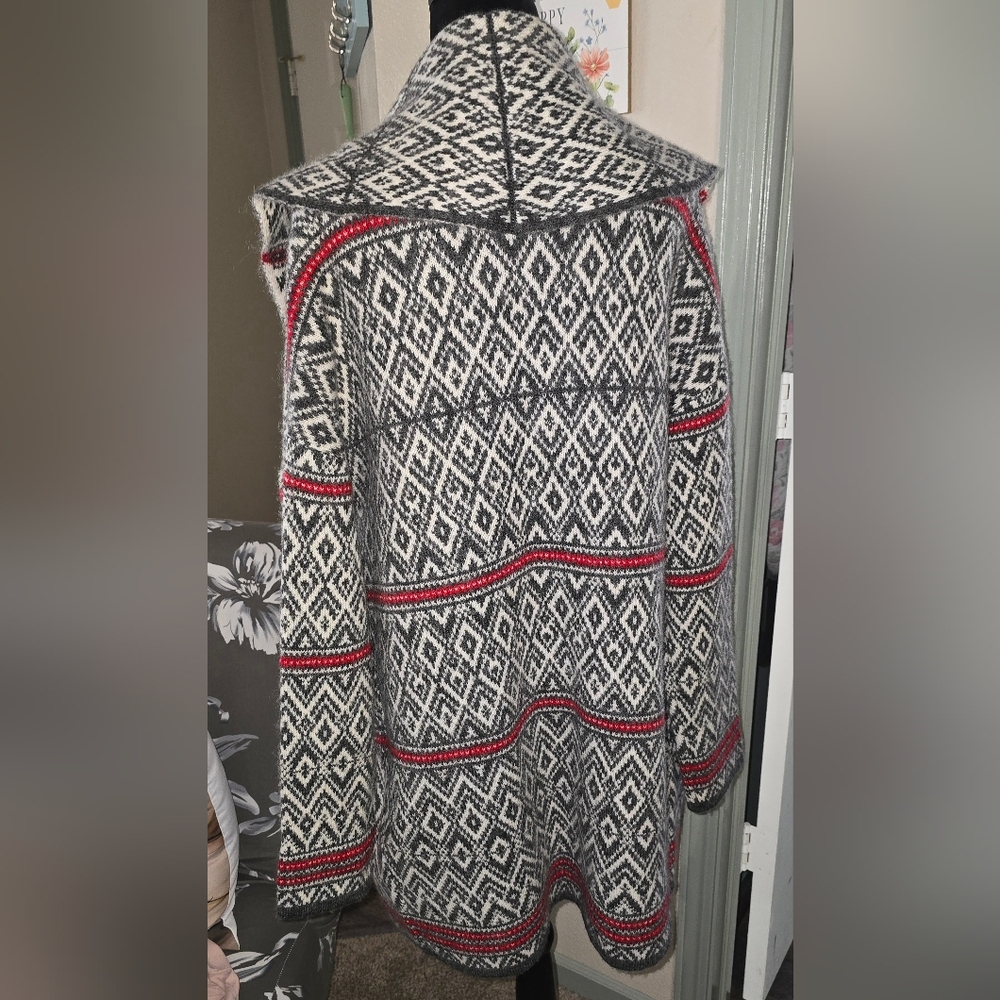 ASPEN Geometric Patterned Open Front Cardigan (F) - Picture 3 of 6